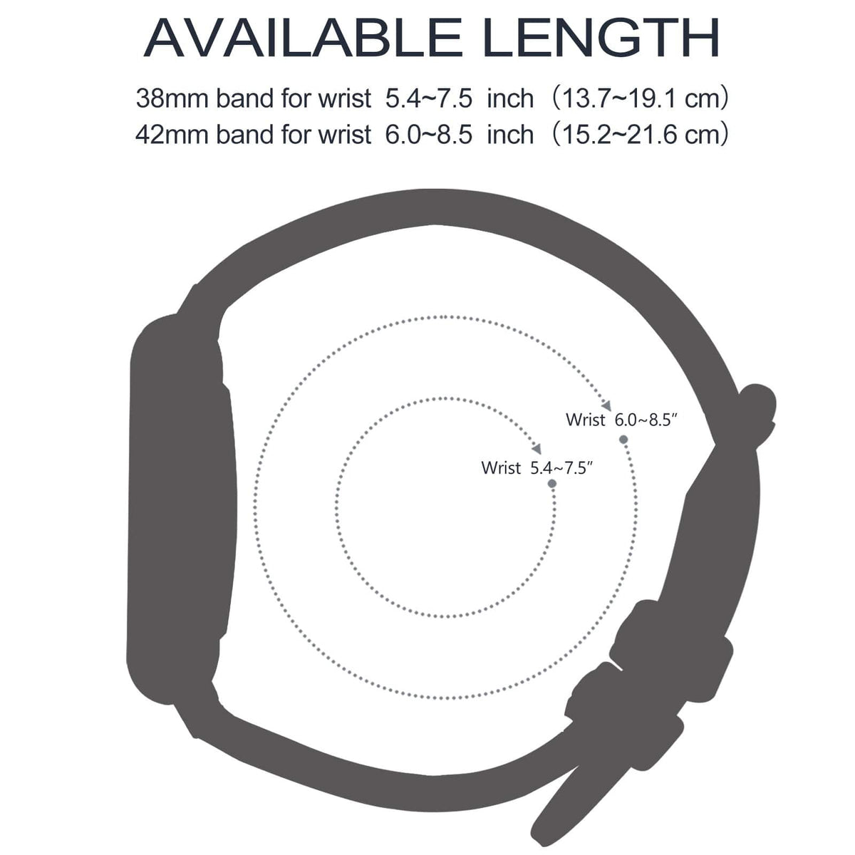Apple watch clearance 38mm band size