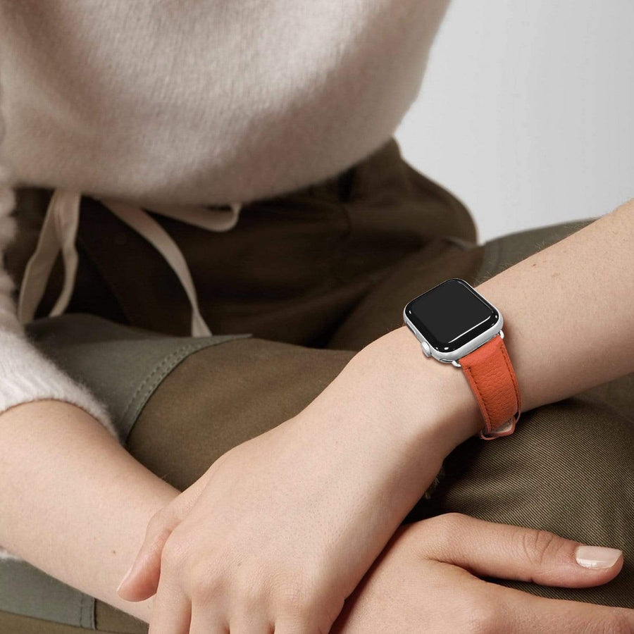Apple Watch Band | Pumpkin orange | Litchi-Bosin Fullmosa