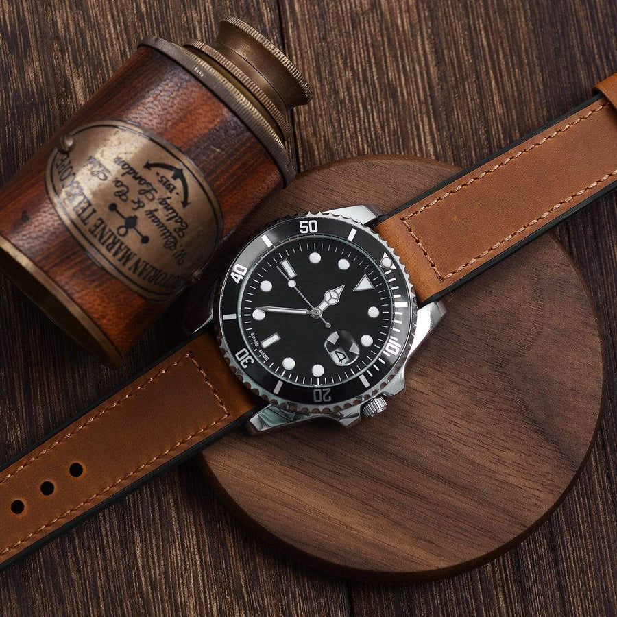 Brown |  Leather/Silicone Fullmosa