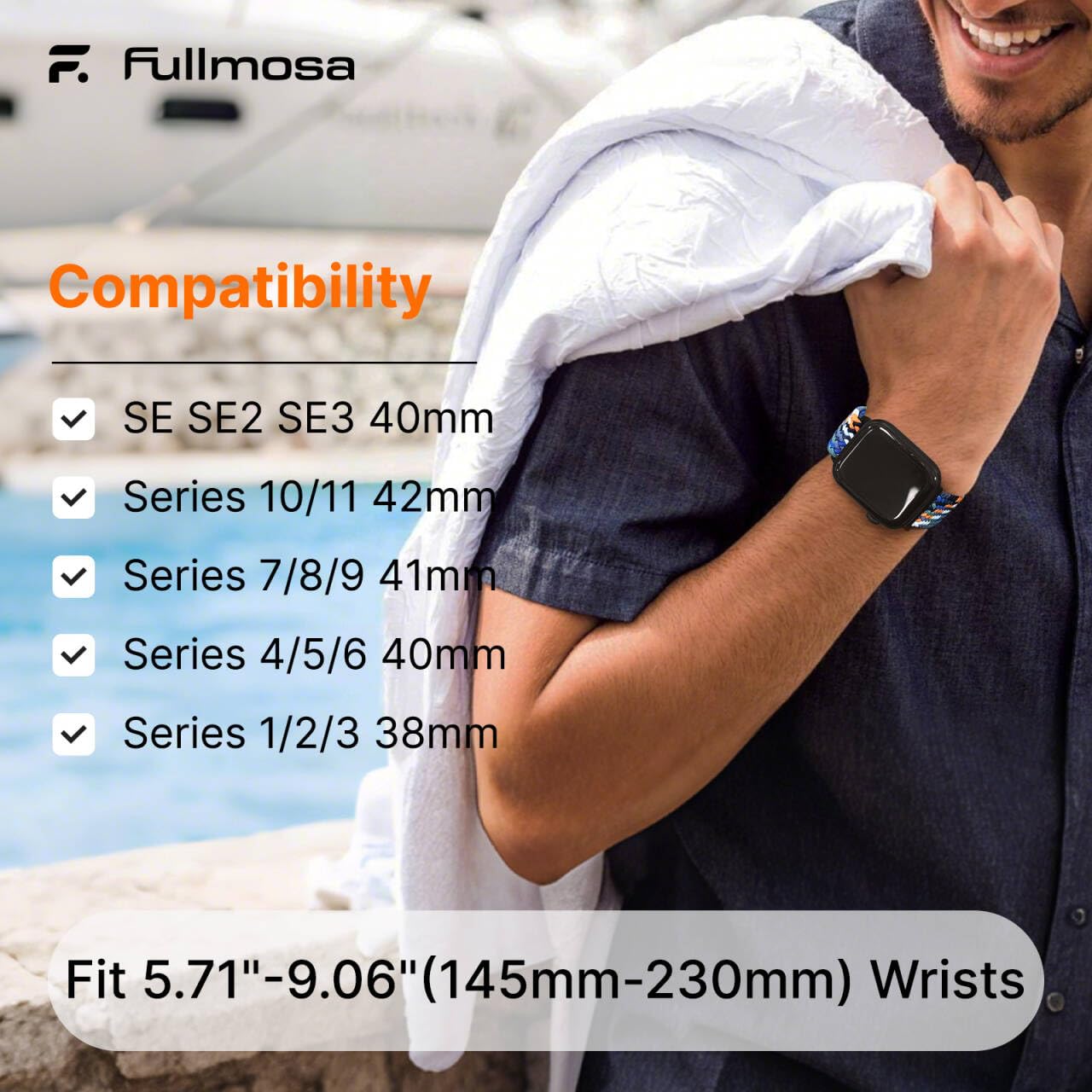 Apple Watch Band | 2 Pack Magnetic Braided Bands | Black/Camouflage Colorful Fullmosa watch band