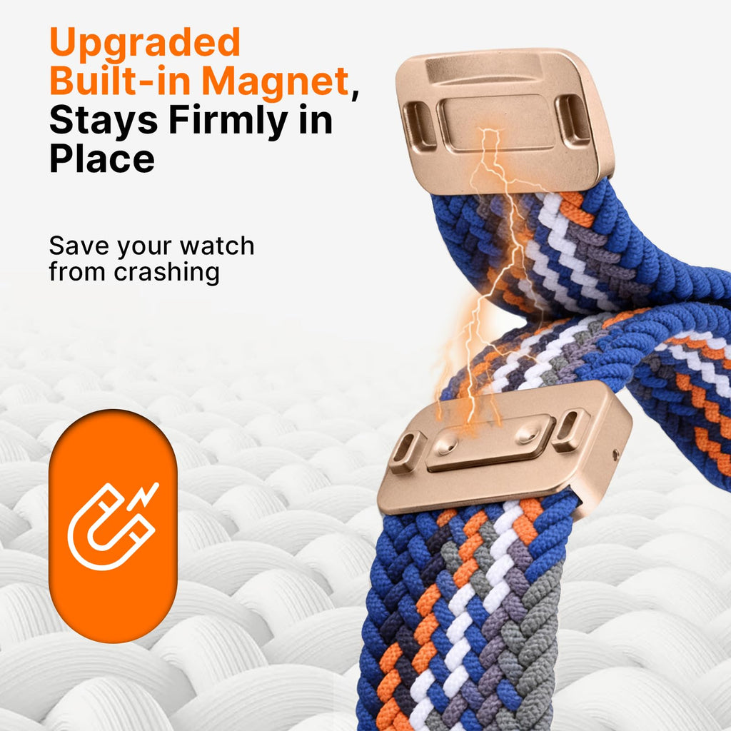 Apple Watch Band | 2 Pack Magnetic Braided Bands | Black/Camouflage Colorful Fullmosa watch band