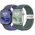 Apple Watch Band | 2 Pack Magnetic Braided Bands | Green/Blue Grey Fullmosa watch band