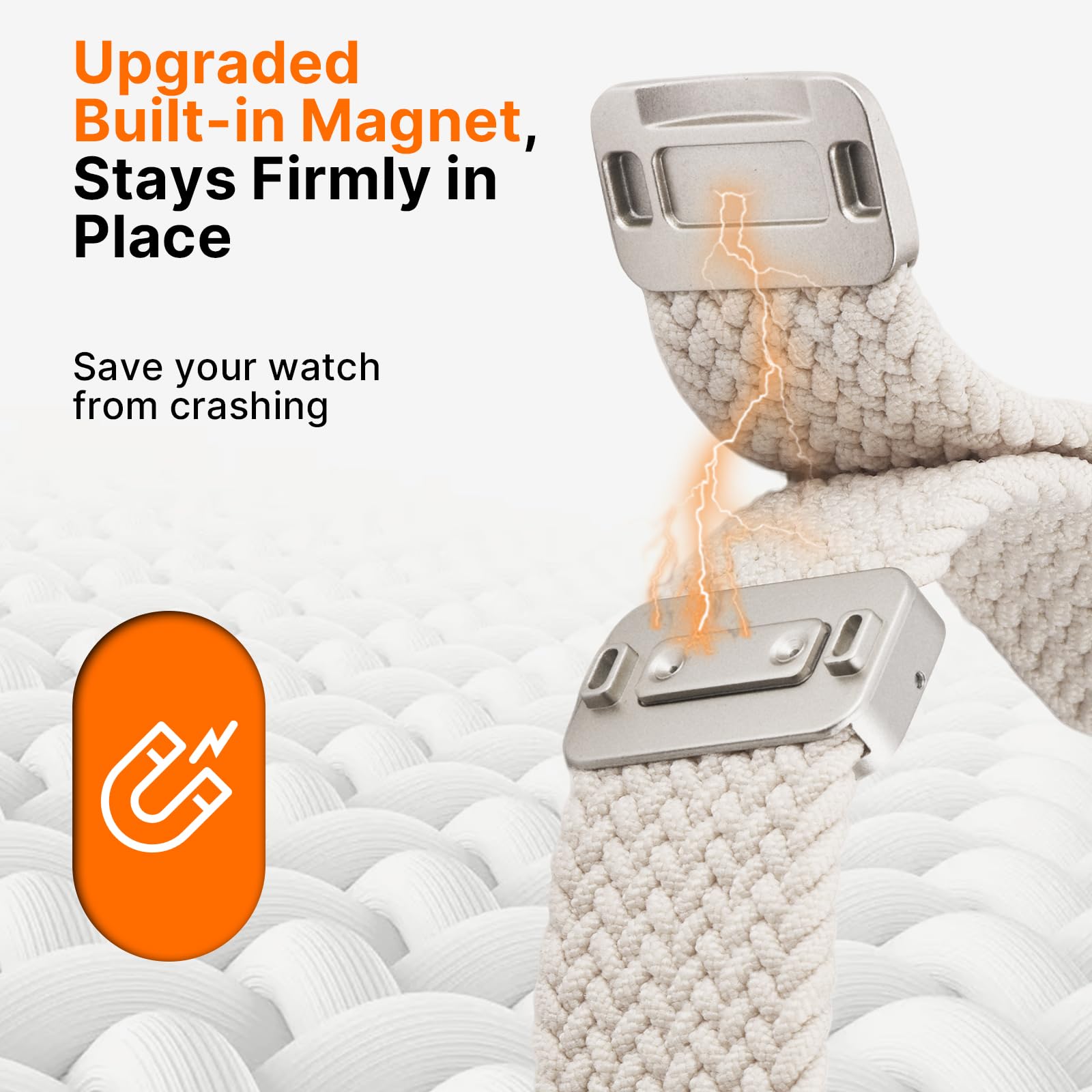 Apple Watch Band | 2 Pack Magnetic Braided Bands | Starlight/Black Fullmosa watch band