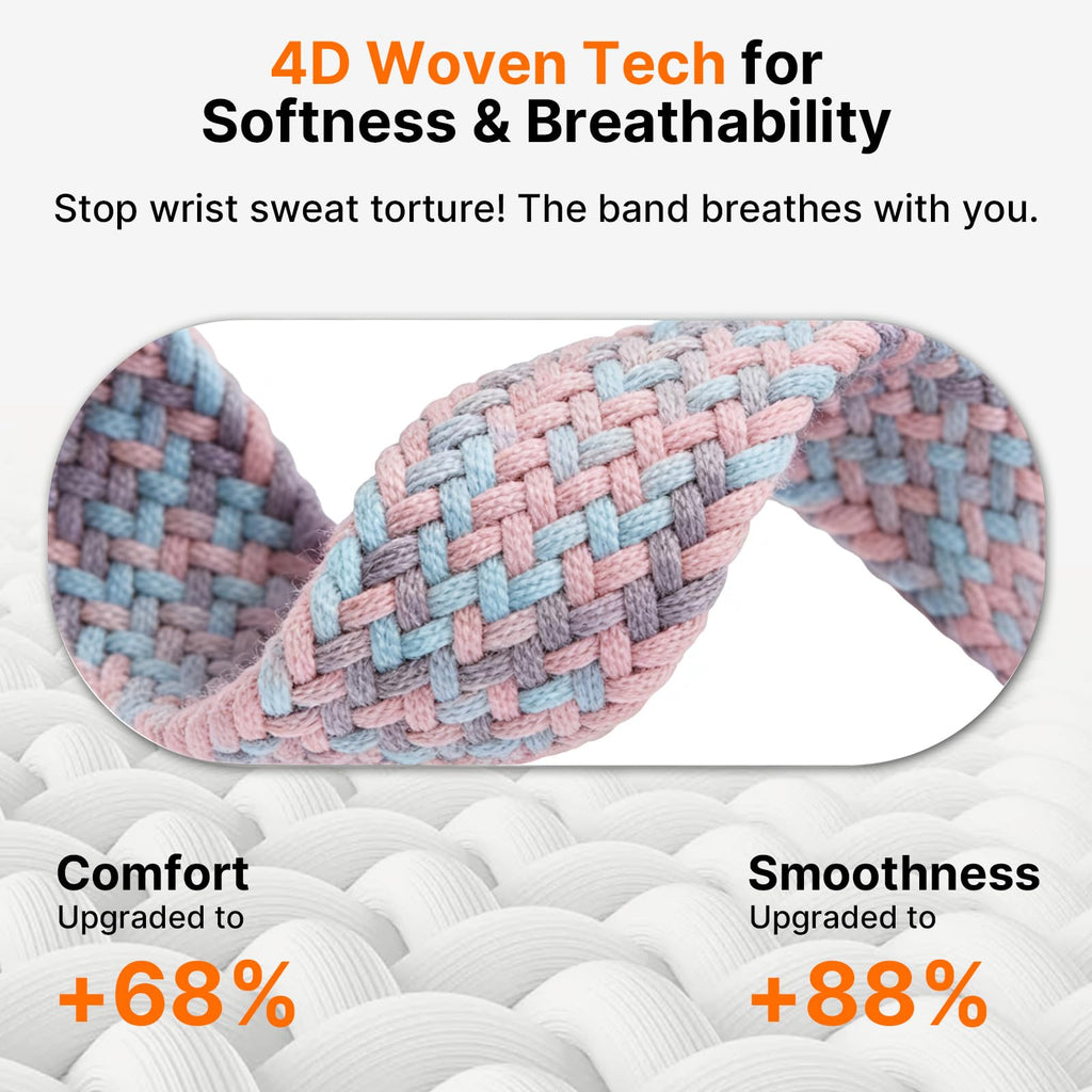Apple Watch Band | 2 Pack Magnetic Braided Bands | Starlight/Gray Pink Blue Fullmosa watch band