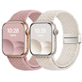 Apple Watch Band | 2 Pack Magnetic Braided Bands | Starlight/Pink Fullmosa watch band