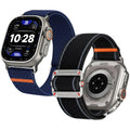 Apple Watch Band | 2 Pack Stretch Nylon Bands | Black/Midnight Blue Fullmosa watch band 49/46/45/44/42mm(S3/2/1) / Black/Midnight Blue