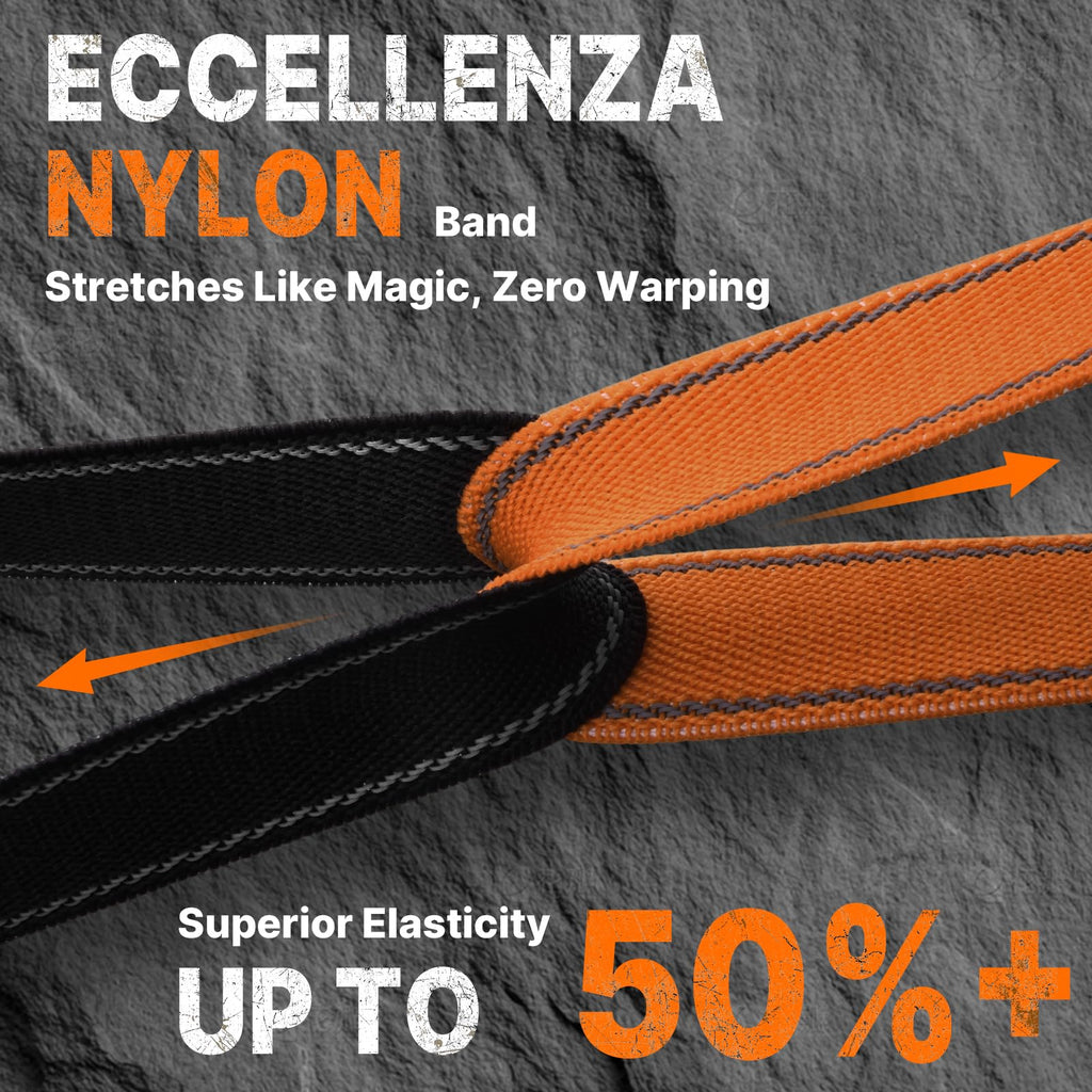 Apple Watch Band | 2 Pack Stretch Nylon Bands | Black/Orange Fullmosa watch band 49/46/45/44/42mm(S3/2/1) / Black/Orange