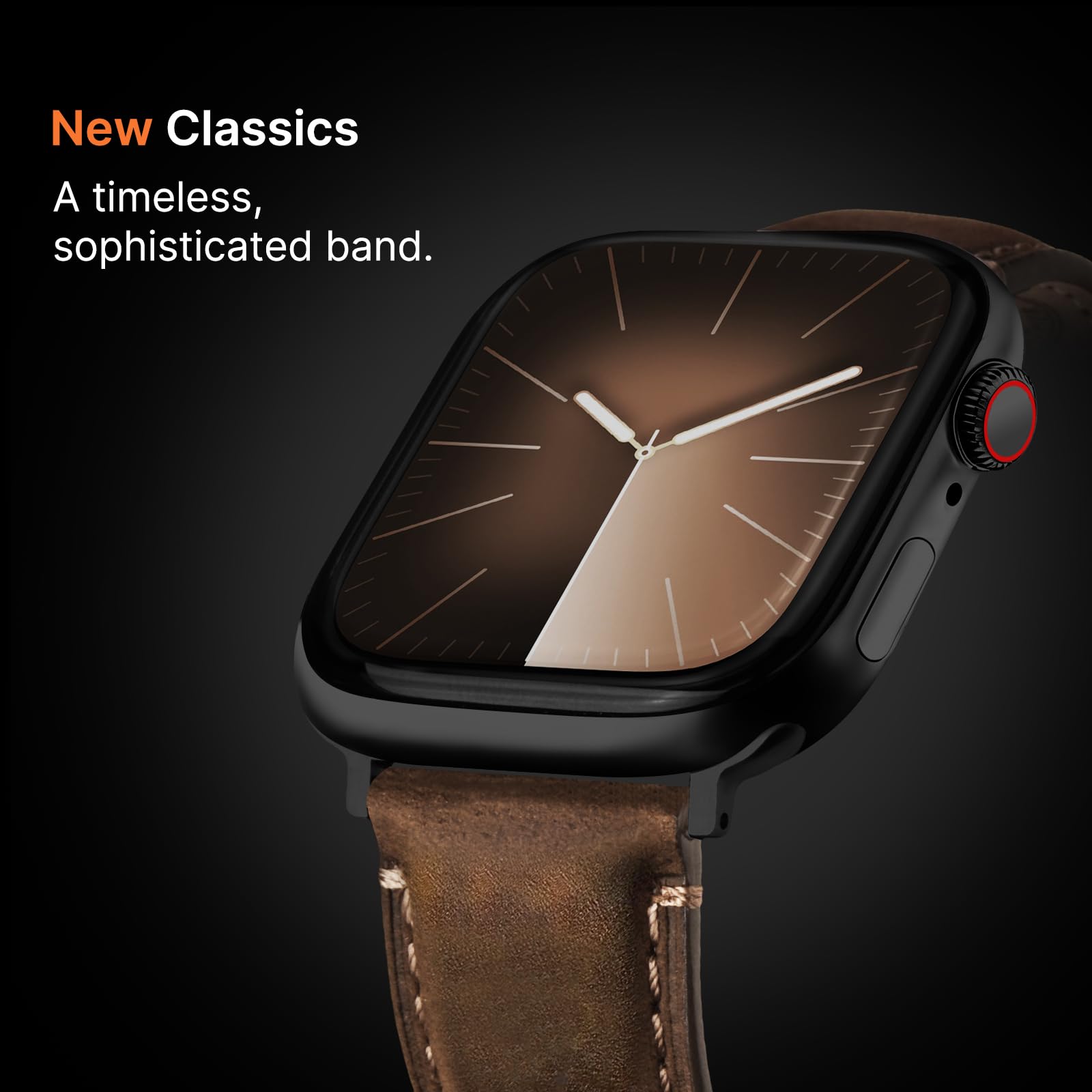 Apple Watch Band | 2 Pack Top Grain Genuine Leather Straps | Coffee+Black/Black+Black Fullmosa watch band