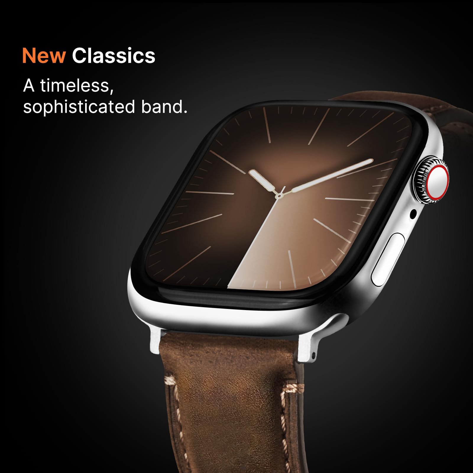 Apple Watch Band | 2 Pack Top Grain Genuine Leather Straps | Coffee+Silver/Black+Silver Fullmosa watch band