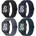 Apple Watch Band | 4 Pack Water-Resistant Nylon Bands | Black/Deep Grey/Dark Green/Midnight Blue Fullmosa watch band
