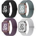 Apple Watch Band | 4 Pack Water-Resistant Nylon Bands | Black/Smoke Purple/StarLight/Green Fullmosa watch band