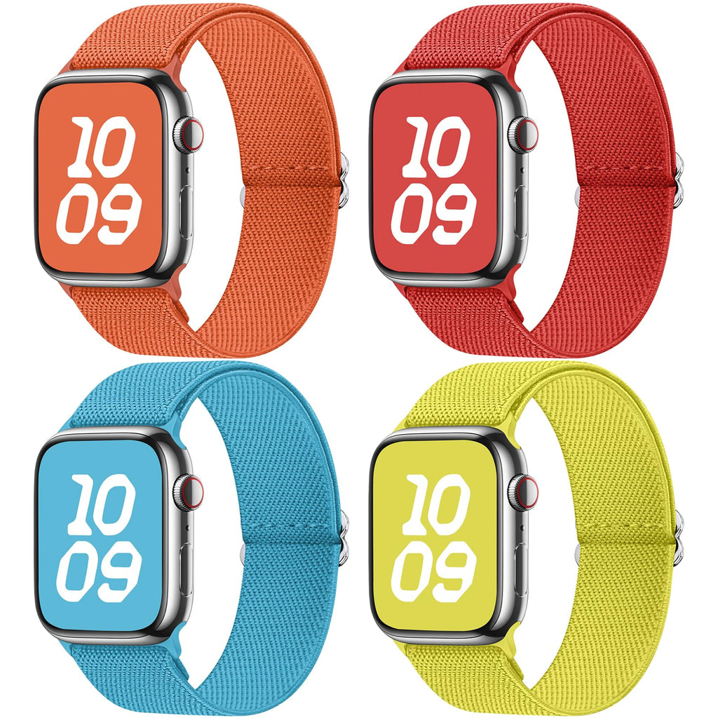 Apple Watch Band | 4 Pack Water-Resistant Nylon Bands | Green/Orange/Yellow/Red Fullmosa watch band
