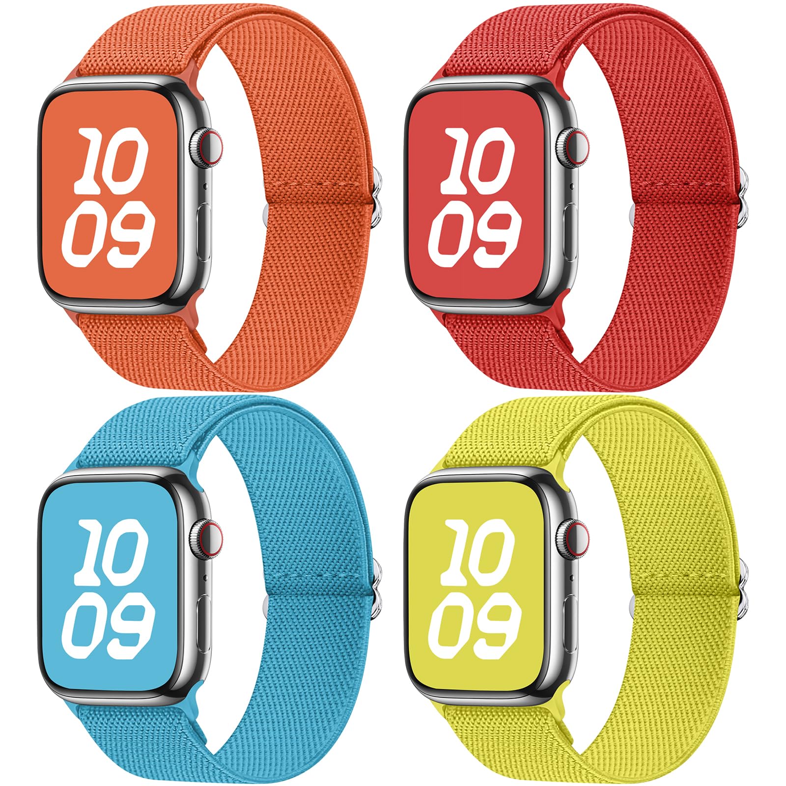 Apple Watch Band | 4 Pack Water-Resistant Nylon Bands | Green/Orange/Yellow/Red Fullmosa watch band