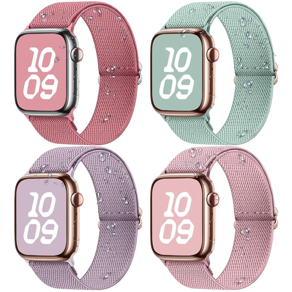 Apple Watch Band | 4 Pack Water-Resistant Nylon Bands | Peppermint/Pink/Pistachios/Coral Fullmosa watch band