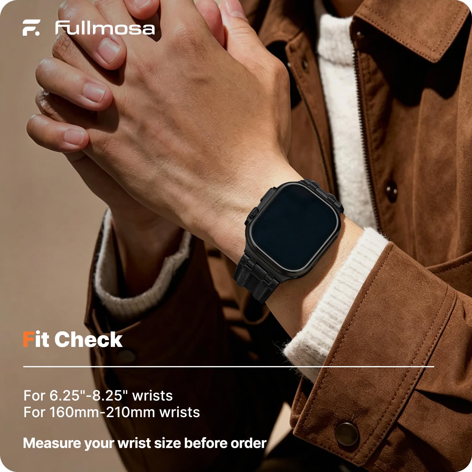 Apple Watch Band | AP Leather Band | Black Fullmosa watch band