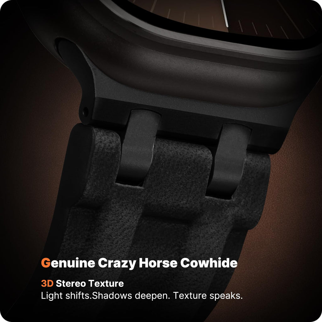 Apple Watch Band | AP Leather Band | Black Fullmosa watch band