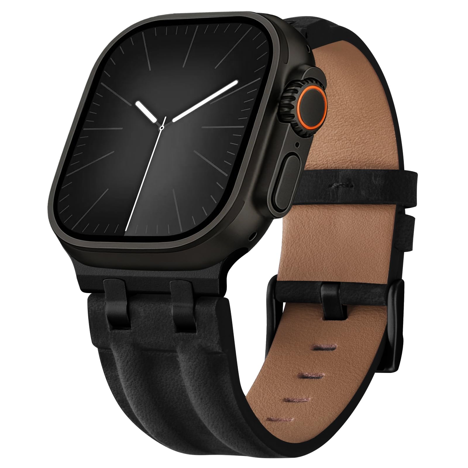 Apple Watch Band | AP Leather Band | Black Fullmosa watch band 49mm 46mm 45mm 44mm 42mm(S3/2/1) / Black