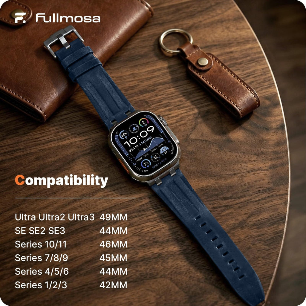 Apple Watch Band | AP Leather Band | Dark Blue Fullmosa watch band