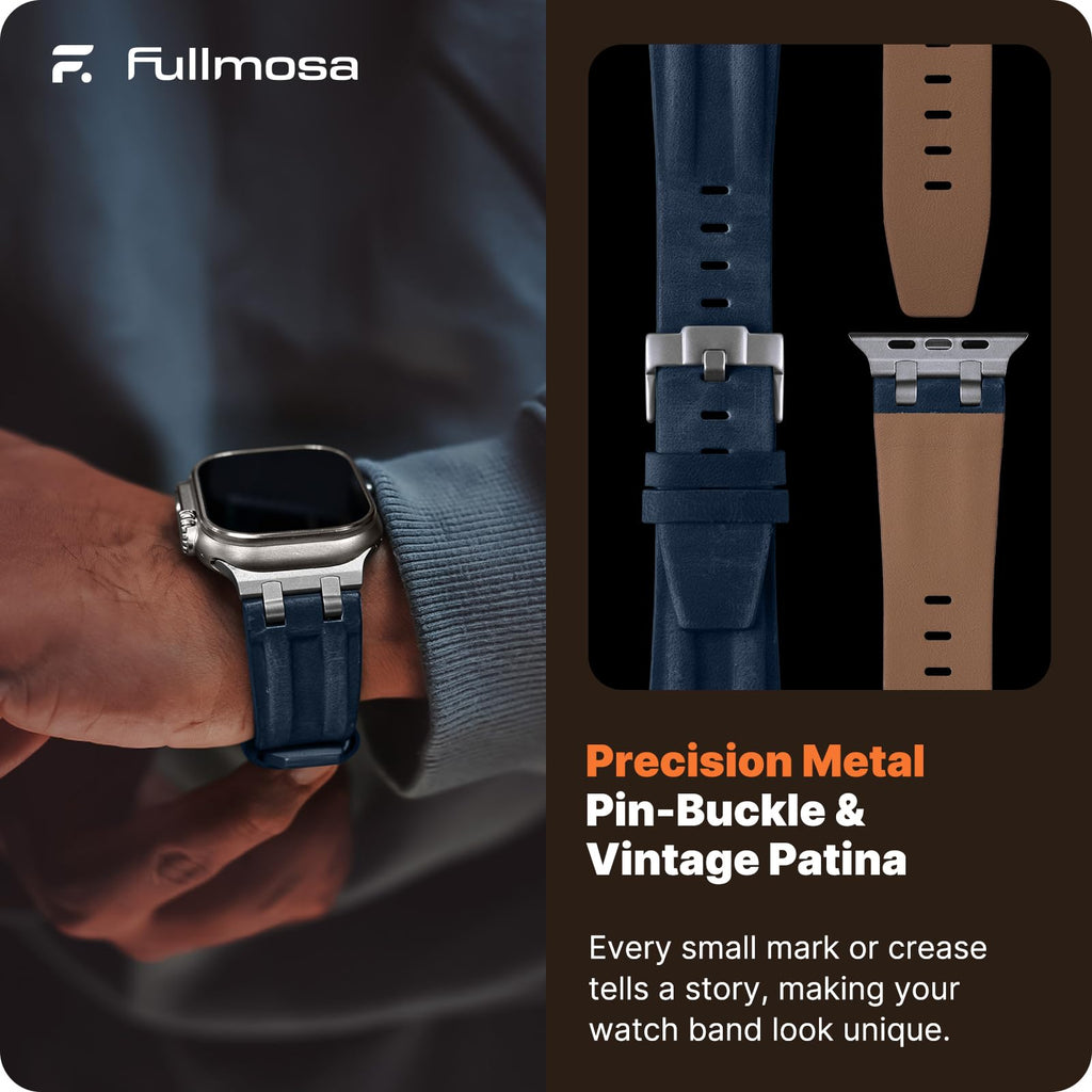 Apple Watch Band | AP Leather Band | Dark Blue Fullmosa watch band