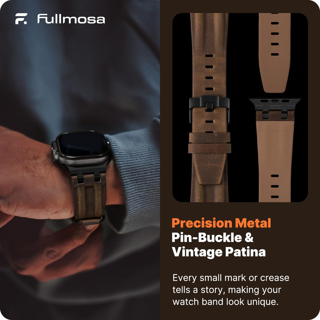 Apple Watch Band | AP Leather Band | Dark Coffee Fullmosa watch band