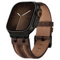 Apple Watch Band | AP Leather Band | Dark Coffee Fullmosa watch band 49mm 46mm 45mm 44mm 42mm(S3/2/1) / Dark Coffee+Black Buckle