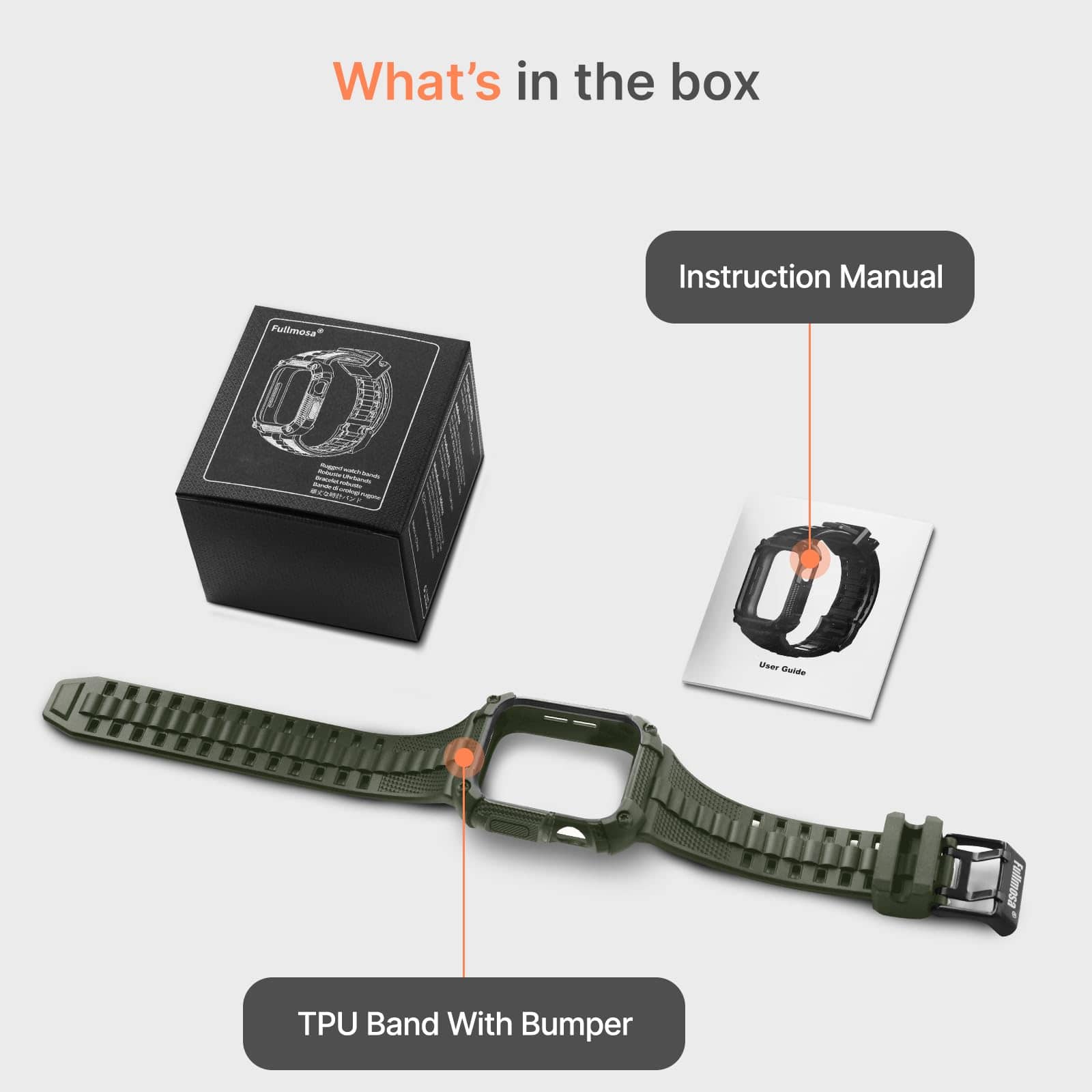 Apple Watch Band | Army Green Silicone | Warrior Fullmosa watch band