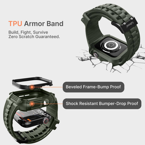 Apple Watch Band | Army Green Silicone | Warrior Fullmosa watch band
