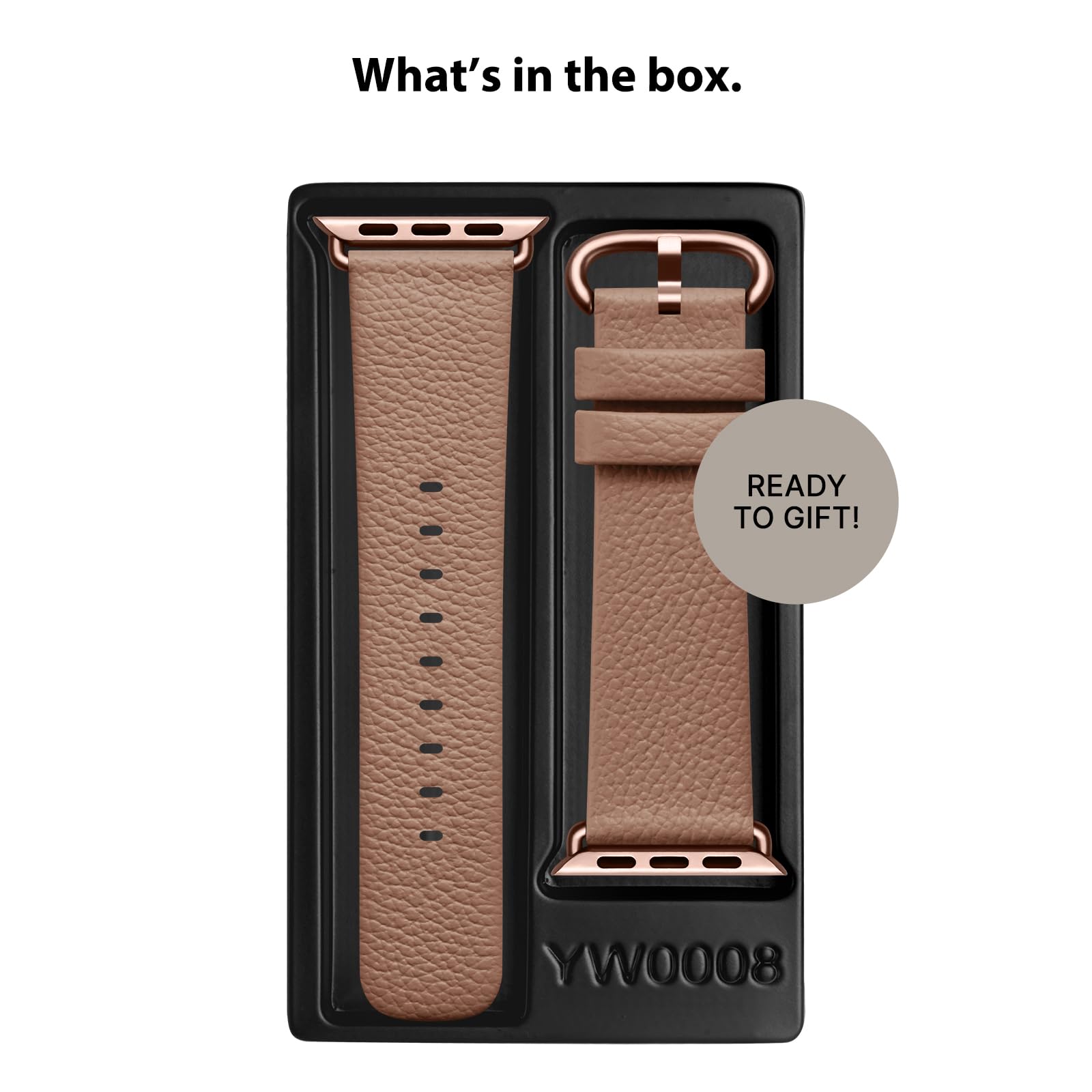 Apple Watch Band | Beige Leather | Litchi Fullmosa watch band