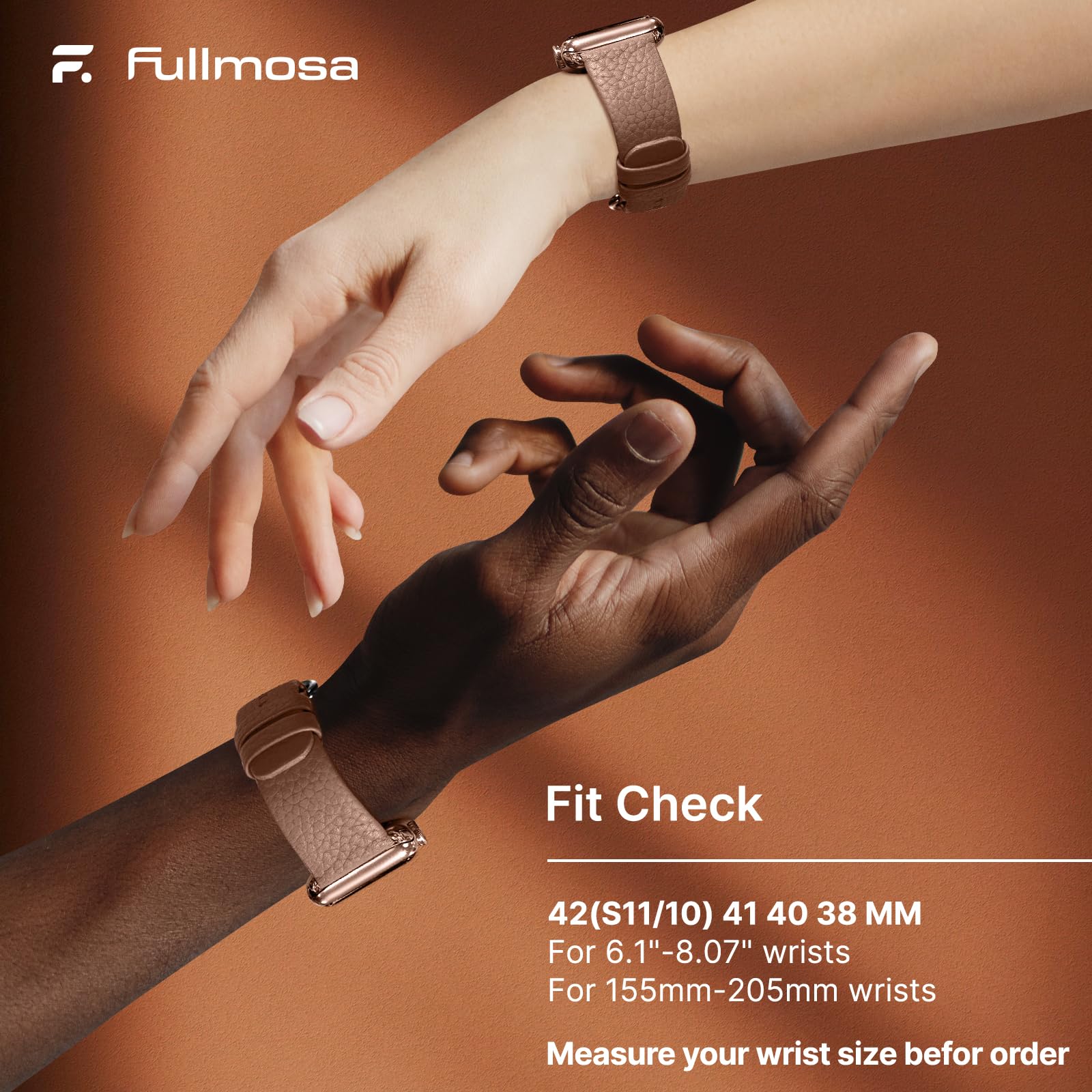 Apple Watch Band | Beige Leather | Litchi Fullmosa watch band