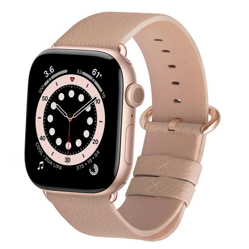 Apple Watch Band | Beige Leather | Litchi Fullmosa watch band
