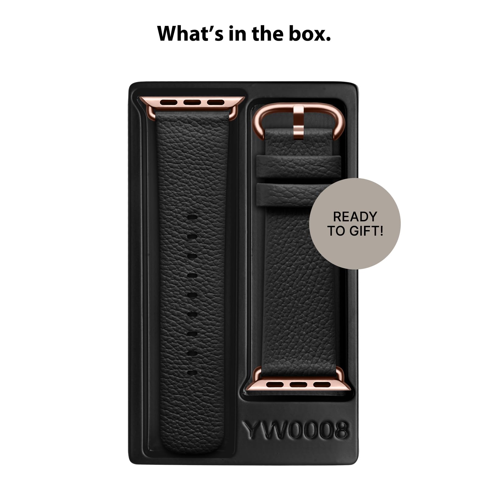 Apple Watch Band | Black Leather | Litchi Fullmosa watch band