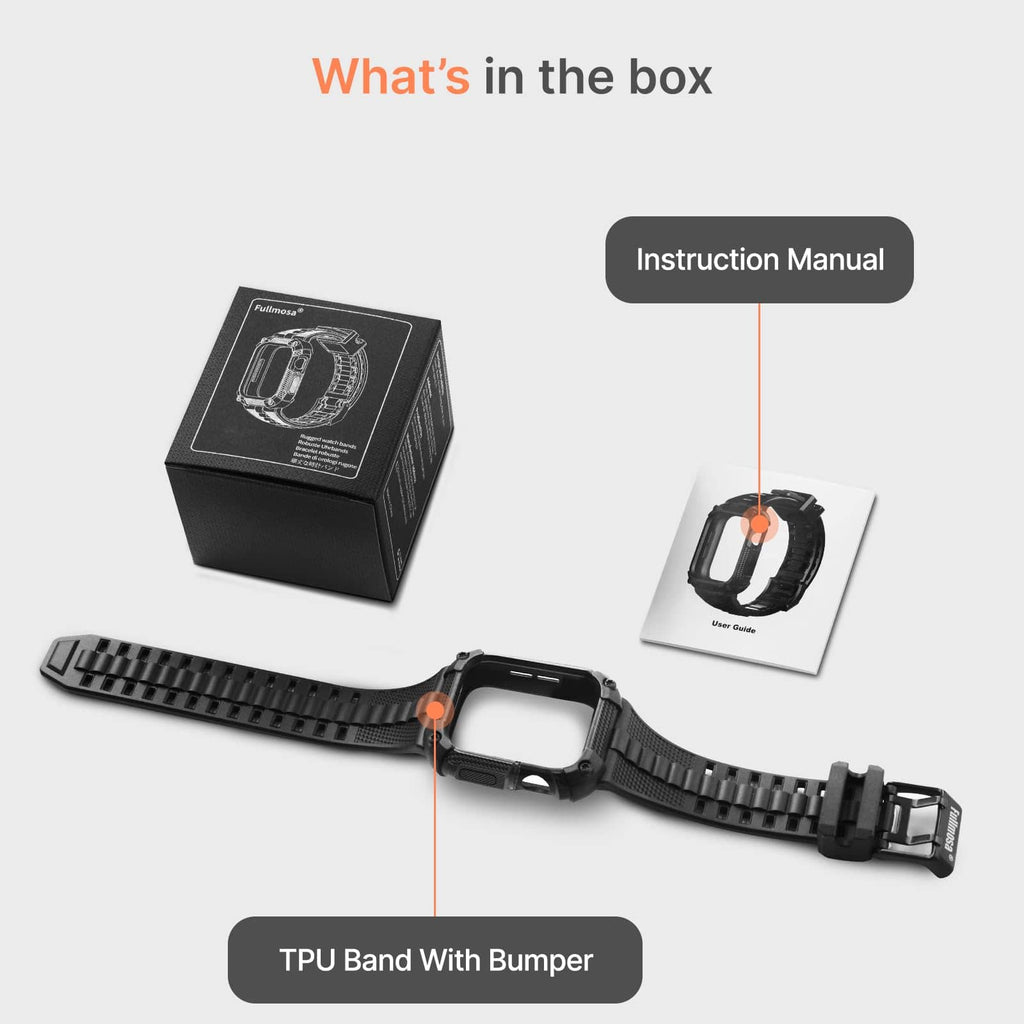 Apple Watch Band | Black Silicone | Warrior Fullmosa watch band