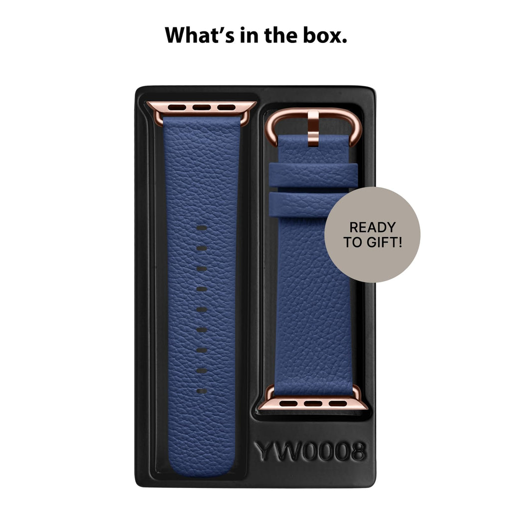Apple Watch Band | Blue Leather | Litchi Fullmosa watch band
