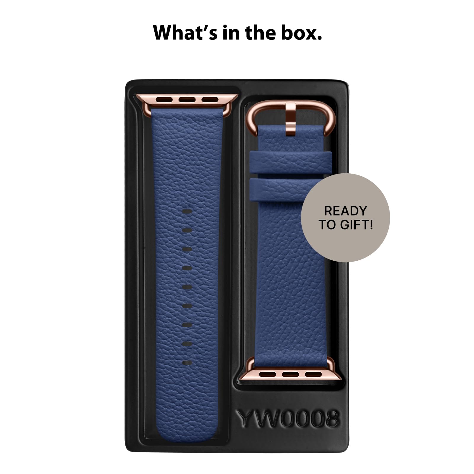 Apple Watch Band | Blue Leather | Litchi Fullmosa watch band