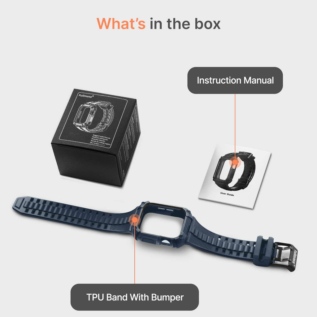 Apple Watch Band | Blue Silicone | Warrior Fullmosa watch band 44/45mm / Blue