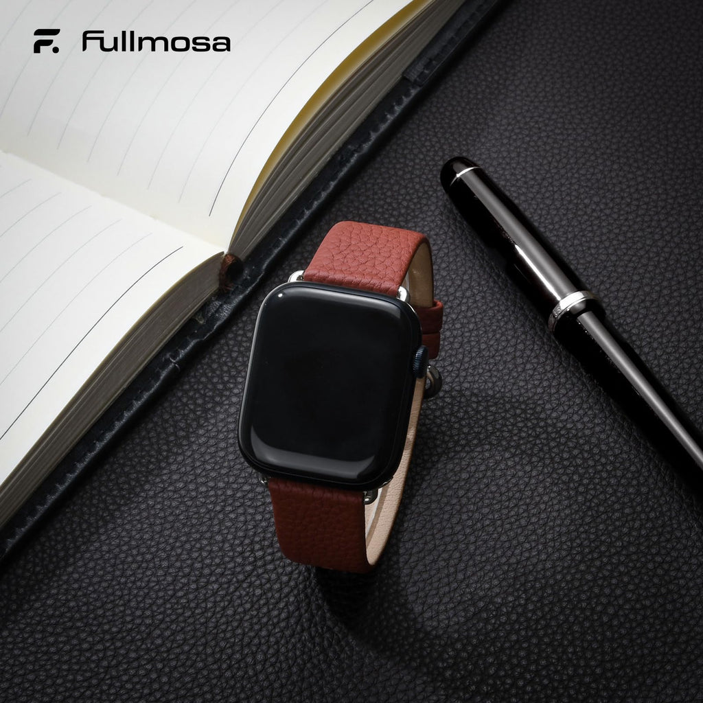 Apple Watch Band | Brown Leather | Litchi Fullmosa watch band