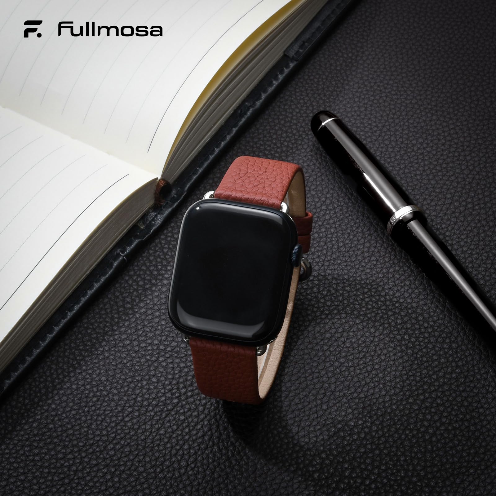 Apple Watch Band | Brown Leather | Litchi Fullmosa watch band