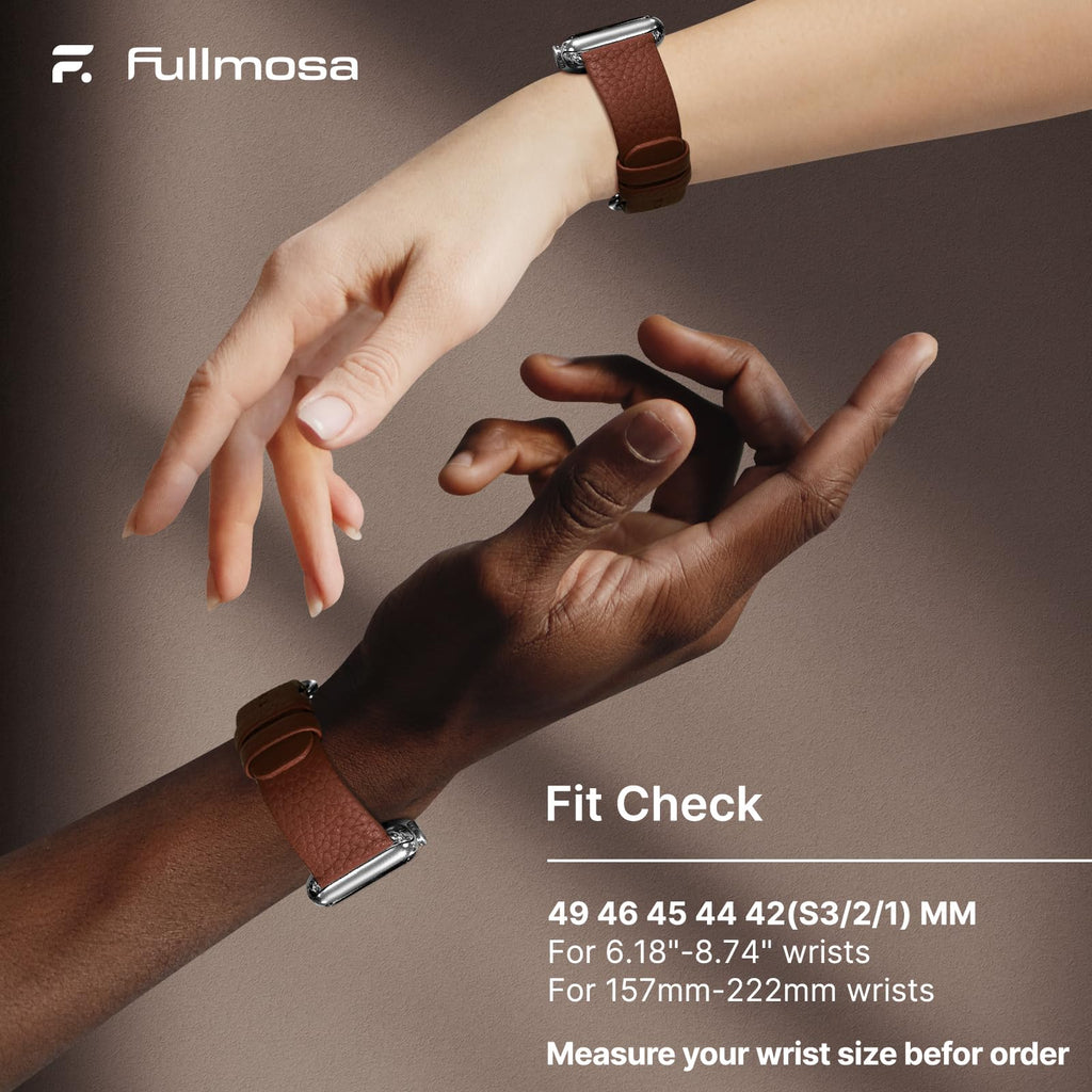 Apple Watch Band | Brown Leather | Litchi Fullmosa watch band