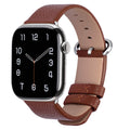 Apple Watch Band | Brown Leather | Litchi Fullmosa watch band 42mm(s11/10) 41mm 40mm 38mm / Silver