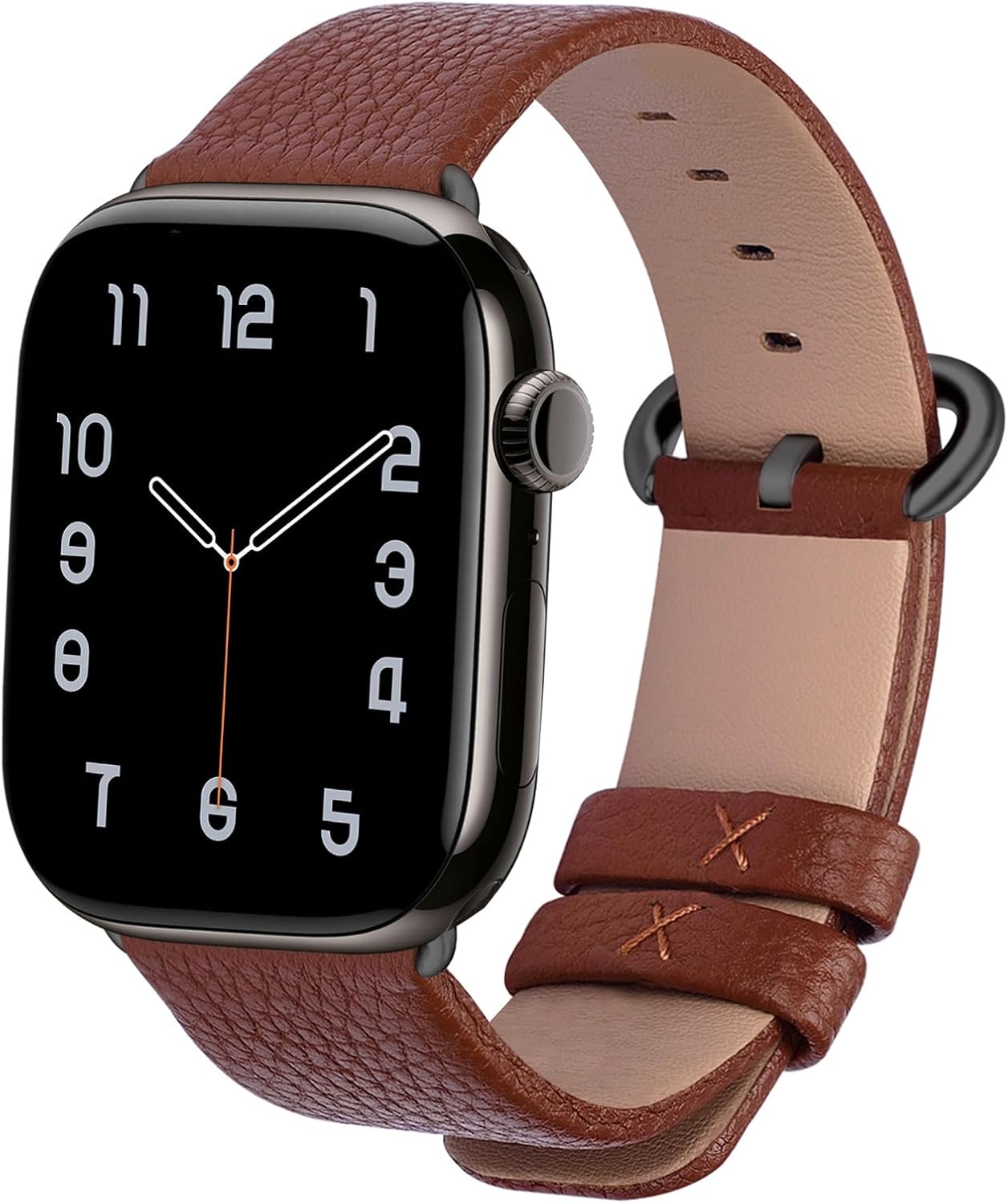 Apple Watch Band | Brown Leather | Litchi Fullmosa watch band 42mm(s11/10) 41mm 40mm 38mm / Smoky Grey