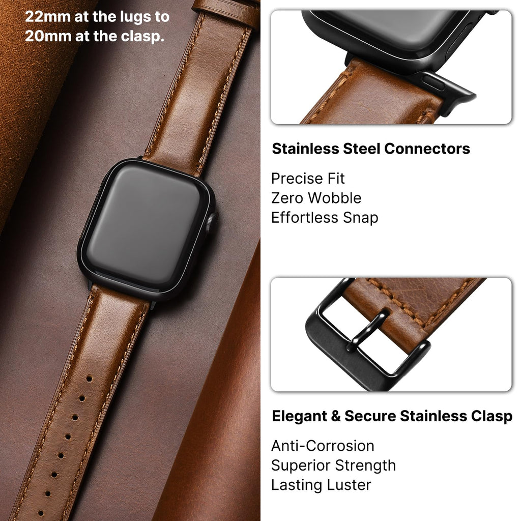 Apple Watch Band | Brown Leather | OilSkin Fullmosa watch band
