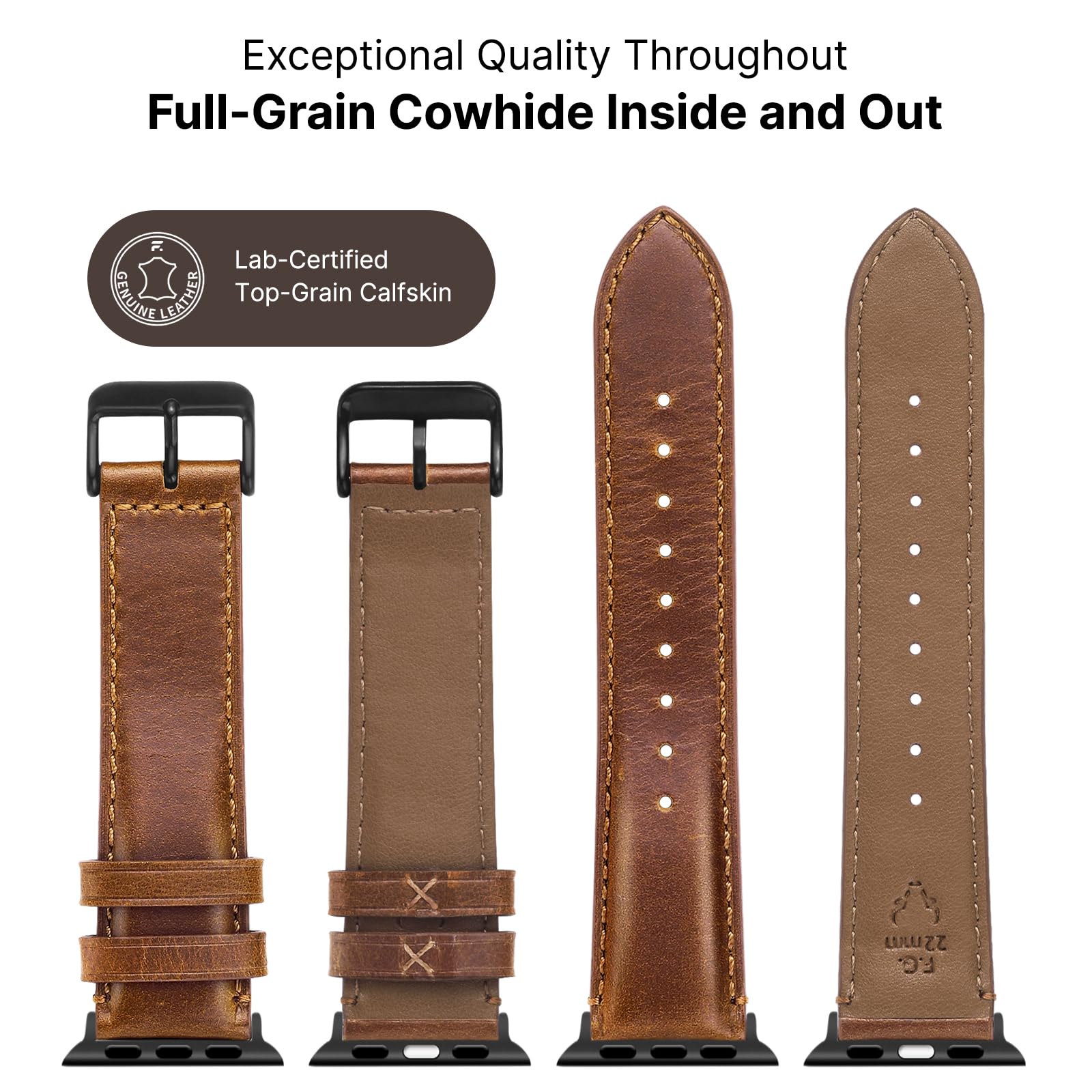 Apple Watch Band | Brown Leather | OilSkin Fullmosa watch band