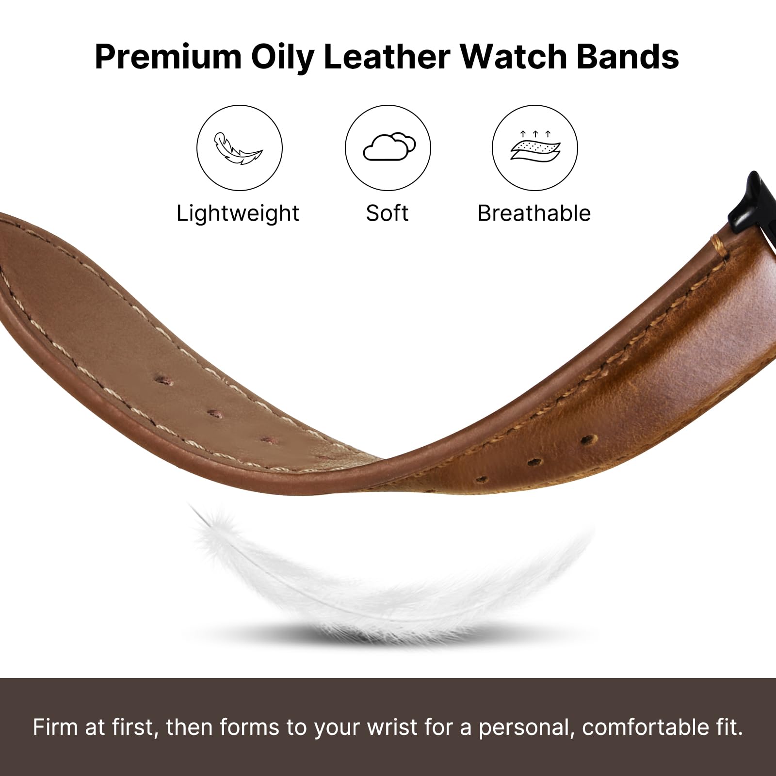 Apple Watch Band | Brown Leather | OilSkin Fullmosa watch band