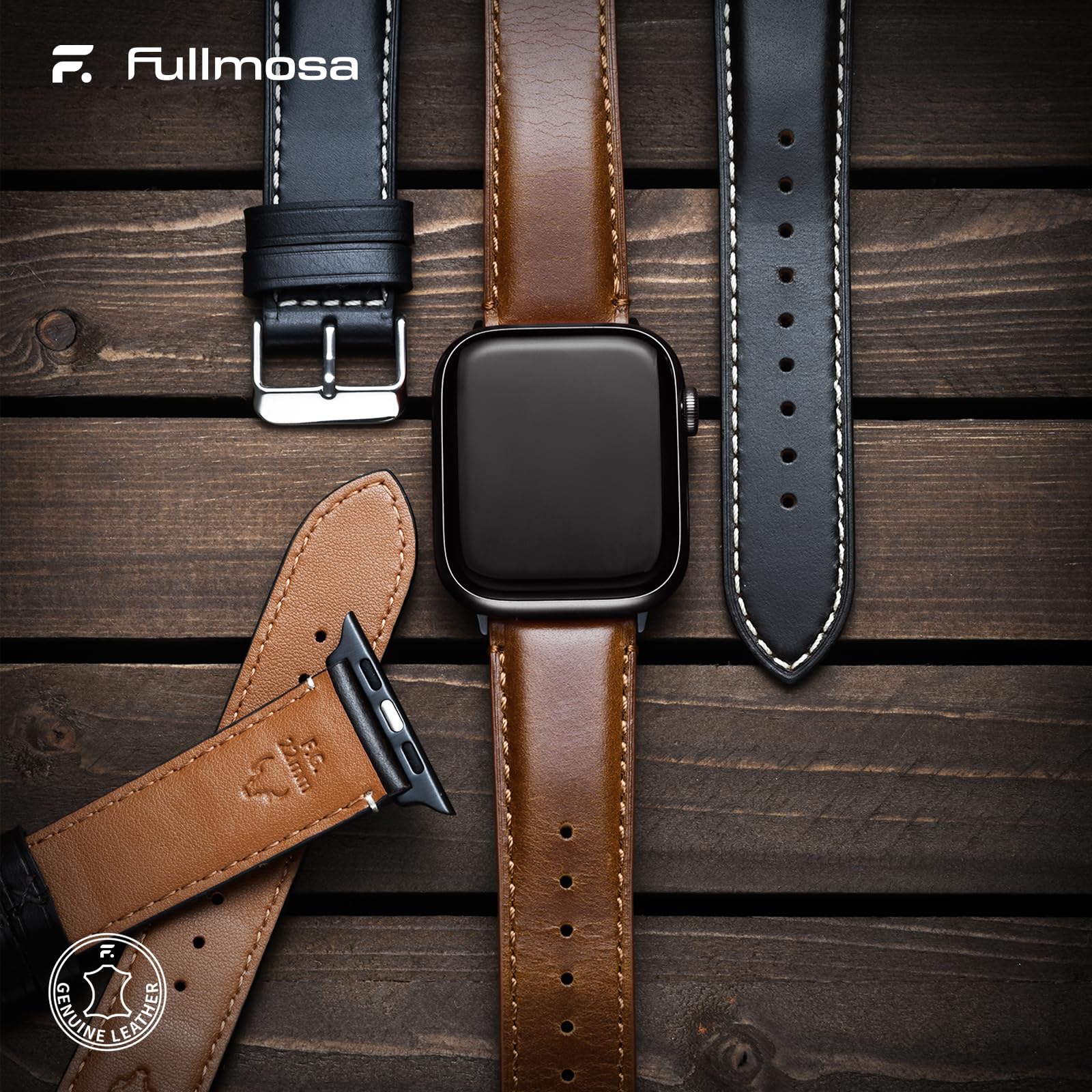 Apple Watch Band | Brown Leather | OilSkin Fullmosa watch band