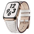 Apple Watch Band | Cross-Stitching Leather Band | White+Rose Gold Fullmosa watch band 42mm(s11/10) 41mm 40mm 38mm / White+Rose Gold