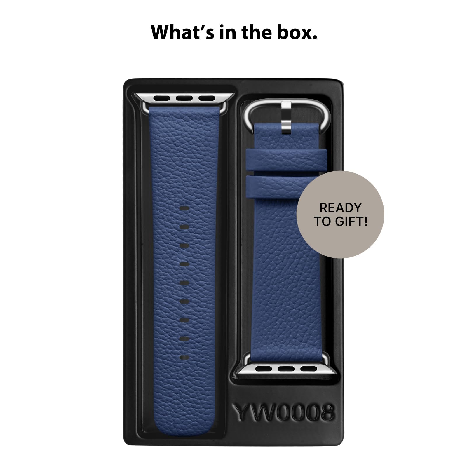 Apple Watch Band | Dark Blue Leather | Litchi Fullmosa watch band