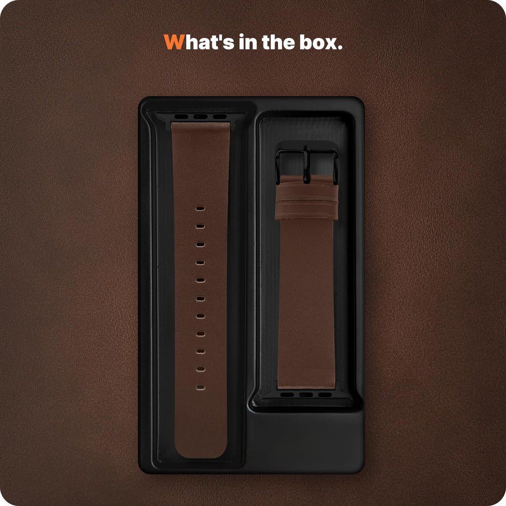 Apple Watch Band | Dark Brown Leather | Litchi Fullmosa