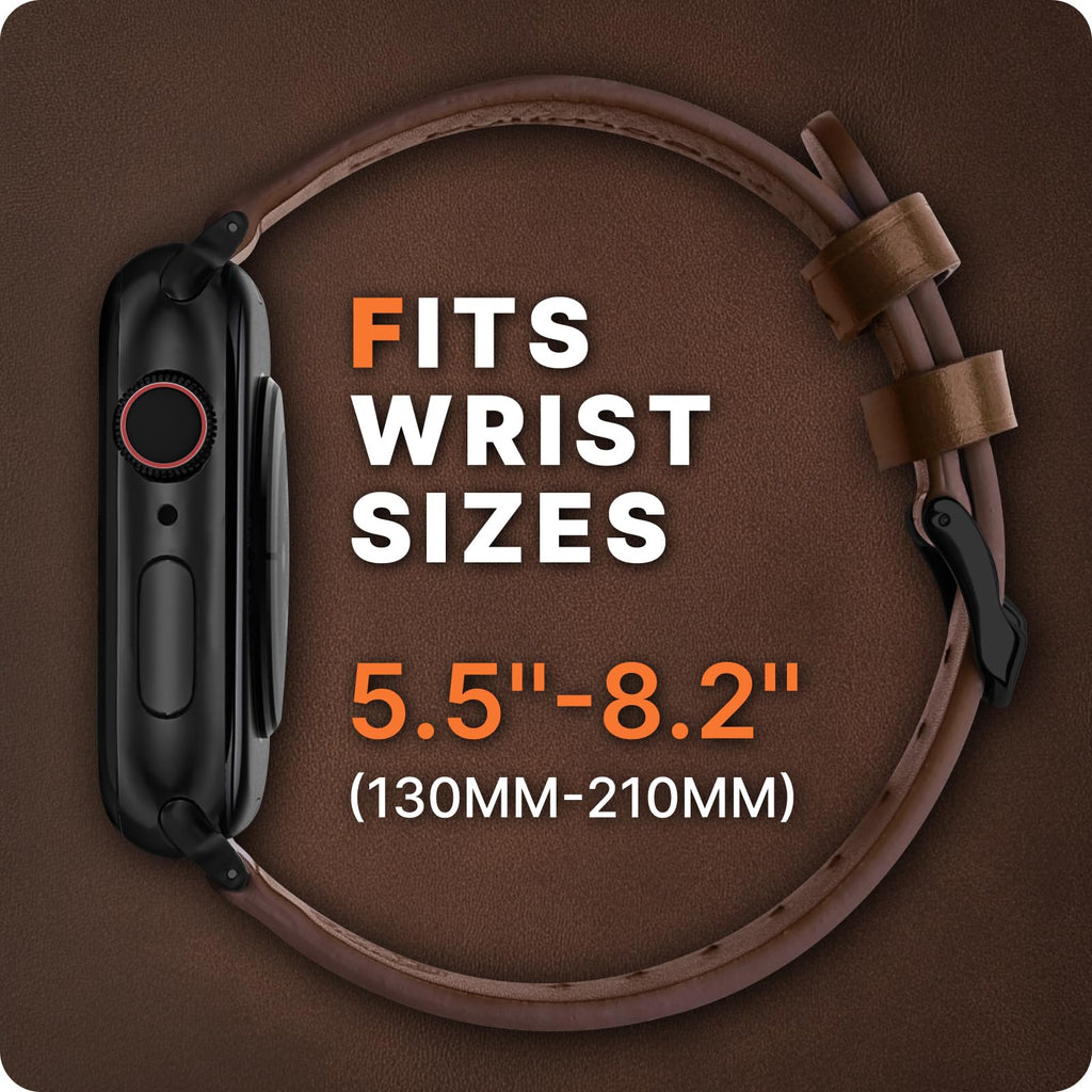 Apple Watch Band | Dark Brown Leather | Litchi Fullmosa