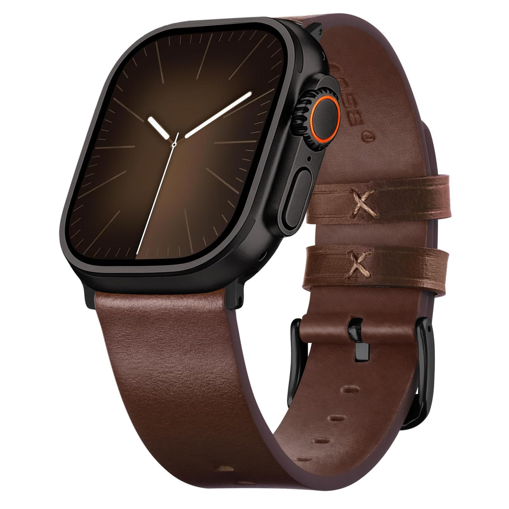 Apple Watch Band | Dark Brown Leather | Litchi Fullmosa