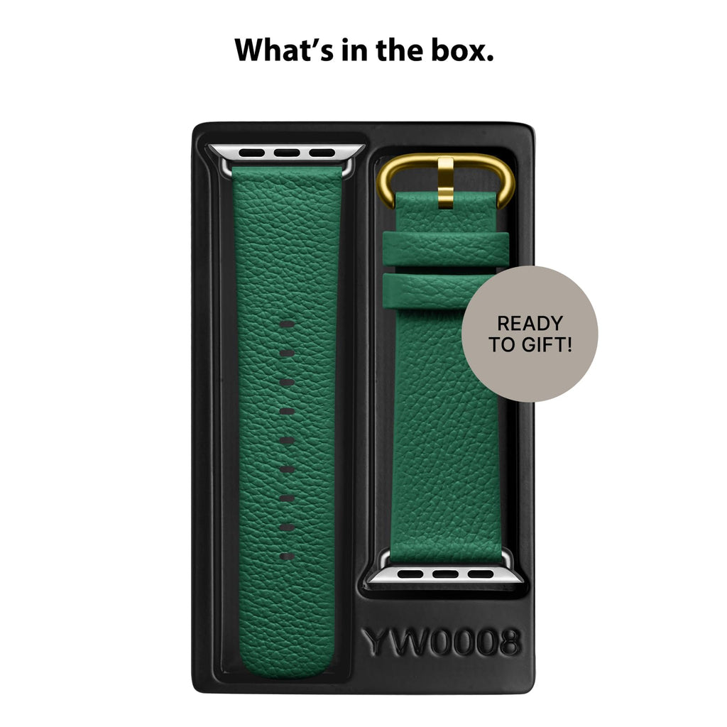 Apple Watch Band | Dark Green Leather | Litchi Fullmosa